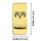 Stainless Steel Geometric Polygon Ram Classic Slim Money Clip