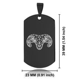 Stainless Steel Geometric Polygon Ram Dog Tag Keychain - Comfort Zone Studios