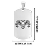 Stainless Steel Geometric Polygon Ram Dog Tag Keychain - Comfort Zone Studios