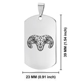 Stainless Steel Geometric Polygon Ram Dog Tag Keychain - Comfort Zone Studios