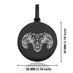 Stainless Steel Geometric Polygon Ram Round Medallion Pendant
