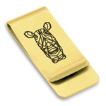 Stainless Steel Geometric Polygon Rhino Classic Slim Money Clip