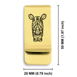 Stainless Steel Geometric Polygon Rhino Classic Slim Money Clip