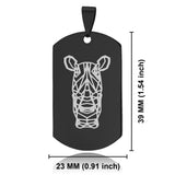 Stainless Steel Geometric Polygon Rhino Dog Tag Keychain - Comfort Zone Studios