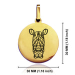 Stainless Steel Geometric Polygon Rhino Round Medallion Pendant
