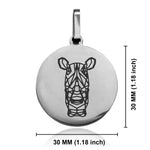 Stainless Steel Geometric Polygon Rhino Round Medallion Pendant