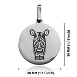 Stainless Steel Geometric Polygon Rhino Round Medallion Pendant