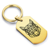 Stainless Steel Geometric Polygon Squirrel Dog Tag Keychain - Comfort Zone Studios