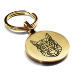 Stainless Steel Geometric Polygon Squirrel Round Medallion Keychain