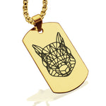 Stainless Steel Geometric Polygon Squirrel Dog Tag Pendant - Comfort Zone Studios