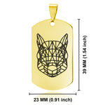 Stainless Steel Geometric Polygon Squirrel Dog Tag Keychain - Comfort Zone Studios