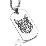 Stainless Steel Geometric Polygon Squirrel Dog Tag Pendant - Comfort Zone Studios