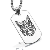 Stainless Steel Geometric Polygon Squirrel Dog Tag Pendant - Comfort Zone Studios
