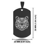 Stainless Steel Geometric Polygon Tiger Dog Tag Keychain - Comfort Zone Studios