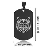 Stainless Steel Geometric Polygon Tiger Dog Tag Keychain - Comfort Zone Studios