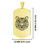 Stainless Steel Geometric Polygon Tiger Dog Tag Pendant - Comfort Zone Studios