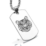 Stainless Steel Geometric Polygon Tiger Dog Tag Pendant - Comfort Zone Studios