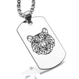 Stainless Steel Geometric Polygon Tiger Dog Tag Pendant - Comfort Zone Studios
