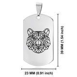 Stainless Steel Geometric Polygon Tiger Dog Tag Keychain - Comfort Zone Studios