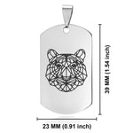 Stainless Steel Geometric Polygon Tiger Dog Tag Pendant - Comfort Zone Studios