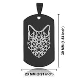 Stainless Steel Geometric Polygon Wolf Dog Tag Keychain - Comfort Zone Studios