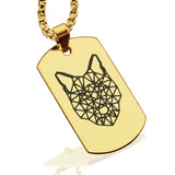 Stainless Steel Geometric Polygon Wolf Dog Tag Pendant - Comfort Zone Studios