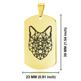 Stainless Steel Geometric Polygon Wolf Dog Tag Keychain - Comfort Zone Studios