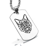 Stainless Steel Geometric Polygon Wolf Dog Tag Pendant - Comfort Zone Studios