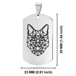 Stainless Steel Geometric Polygon Wolf Dog Tag Pendant - Comfort Zone Studios