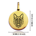 Stainless Steel Geometric Polygon Wolf Round Medallion Pendant