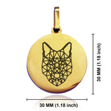 Stainless Steel Geometric Polygon Wolf Round Medallion Keychain