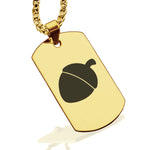 Stainless Steel Acorn Good Luck Charm Dog Tag Pendant