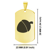 Stainless Steel Acorn Good Luck Charm Dog Tag Pendant