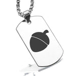 Stainless Steel Acorn Good Luck Charm Dog Tag Pendant