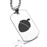 Stainless Steel Acorn Good Luck Charm Dog Tag Pendant