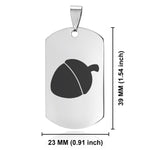 Stainless Steel Acorn Good Luck Charm Dog Tag Pendant
