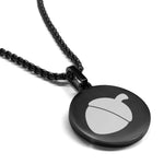 Stainless Steel Acorn Good Luck Charm Round Medallion Pendant