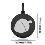 Stainless Steel Acorn Good Luck Charm Round Medallion Pendant