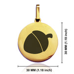 Stainless Steel Acorn Good Luck Charm Round Medallion Pendant