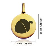Stainless Steel Acorn Good Luck Charm Round Medallion Pendant
