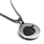 Stainless Steel Acorn Good Luck Charm Round Medallion Pendant
