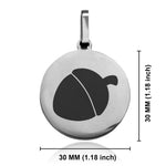 Stainless Steel Acorn Good Luck Charm Round Medallion Pendant