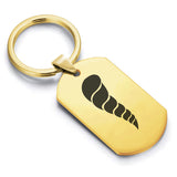 Stainless Steel Cornicello Italian Horn Good Luck Charm Dog Tag Keychain