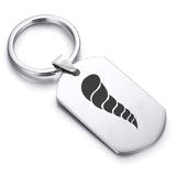 Stainless Steel Cornicello Italian Horn Good Luck Charm Dog Tag Keychain