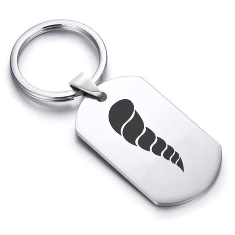 Stainless Steel Cornicello Italian Horn Good Luck Charm Dog Tag Keychain