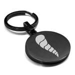 Stainless Steel Cornicello Italian Horn Good Luck Charm Round Medallion Keychain