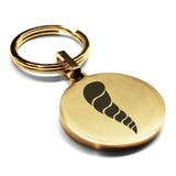 Stainless Steel Cornicello Italian Horn Good Luck Charm Round Medallion Keychain