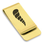 Stainless Steel Cornicello Italian Horn Good Luck Charm Classic Slim Money Clip