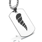 Stainless Steel Cornicello Italian Horn Good Luck Charm Dog Tag Pendant