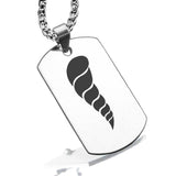 Stainless Steel Cornicello Italian Horn Good Luck Charm Dog Tag Pendant